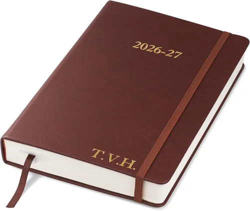 Vista 17 de Wykeham's Planificador de Agenda Diaria Ejecutiva 2025-26 – Personalización disponible – Agenda académica de mitad de año (Negro, 8.5"×5.5")