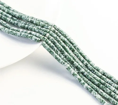 Vista 4 de Abalorios Espaciadores de Jade Natural Africano 4x2mm 38cm/str Redondos Planos Semipreciosos para Hacer Pulseras y Collares Jade africano
