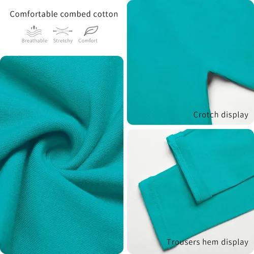 Vista 5 de BOOPH Leggings para niñas, pantalones elásticos de algodón para niños, sin pies, 2-14 años