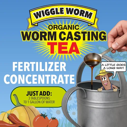 Vista 2 de Wiggle Worm Pure Worm Castings Tea, 1 galón - Fertilizante líquido orgánico y concentrado de enmienda del suelo para plantas de interior y exterior