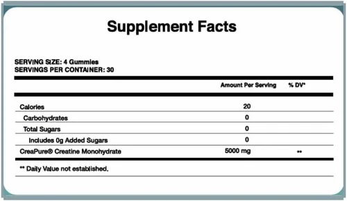 Vista 3 de Zenos Health CreaZen - Gomitas de monohidrato de creatina - Suplemento de creatina para el crecimiento muscular, la fuerza, la recuperación