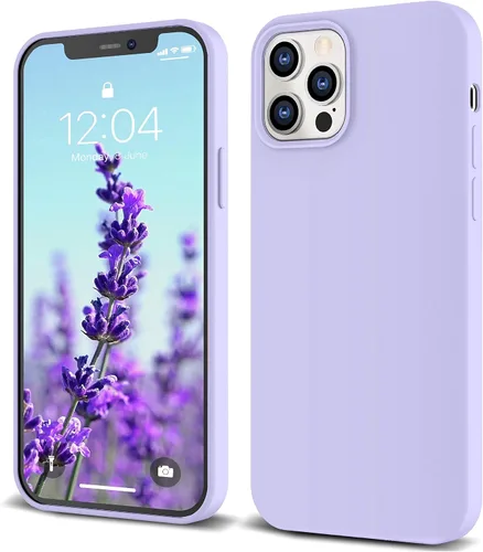 Vista 19 de IceSword Funda para iPhone 12 Pro Max, de silicona líquida delgada protectora a prueba de golpes, forro de microfibra antiarañazos, color azul
