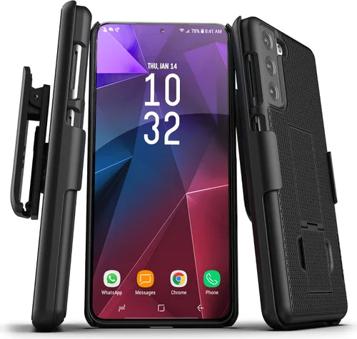 Vista 22 de Encased DuraClip - Funda para Samsung Galaxy S21 con clip para cinturón (2021), funda delgada con funda, color negro