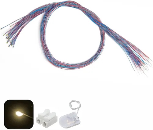 Vista 11 de 50 piezas pre-cableadas micro LED pre-soldadas 0402 SMD LED con accesorios de montaje para la construcción de modelos principiantes