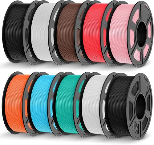 Vista 10 de JAYO Paquete de filamento PLA+ 1.75mm, paquete de filamento para impresora 3D multicolor, embalado al vacío individualmente, carrete de 250g