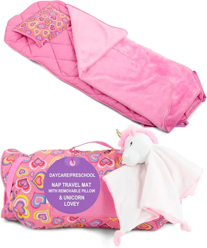 Vista 9 de Emily Rose Pink Toddler Nap Mat Set with Warm Blanket