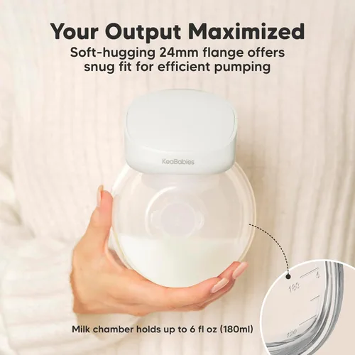 Vista 4 de KeaBabies Extractor de leche manos libres, extractor de leche inalámbrico portátil, extractor de leche eléctrico doble, portátil, máquina automática