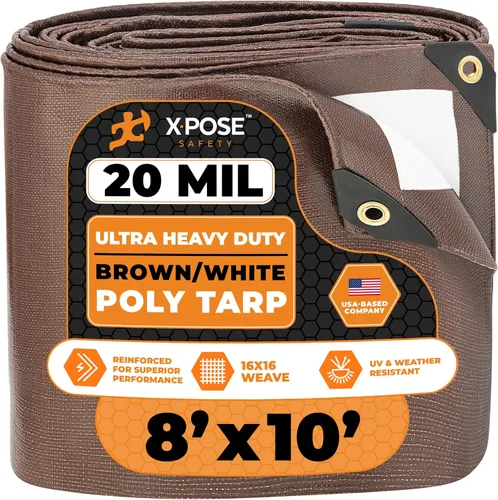 Vista 23 de Xpose Safety Lona ultra resistente de 5 x 7 pies, lonas impermeables de 20 mil para camping, aventuras al aire libre y cubierta de tienda