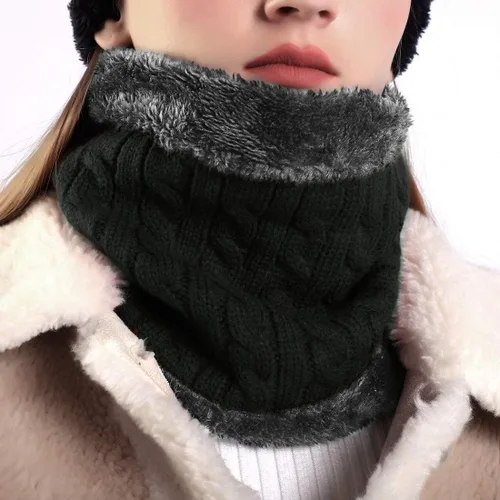 Vista 4 de MUCO Conjunto de gorros de invierno para hombre y mujer, gorro de punto cálido, forro polar grueso, calentador de cuello para hombres y mujeres, Muco