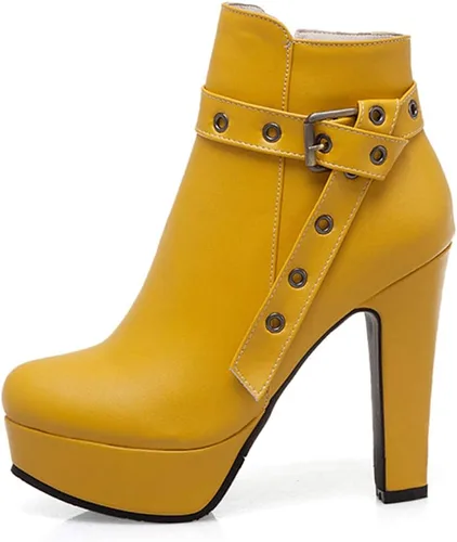 Vista 30 de Scaoruki Zapatos de otoño de moda para mujer, botines de tacón de bloque