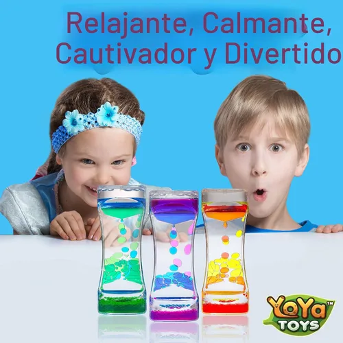 Vista 2 de YoYa Toys Liquimo - Liquid Motion Bubbler - Paquete de 3 - Juguete sensorial fidget de escritorio para niños y adultos - Tubos relajantes