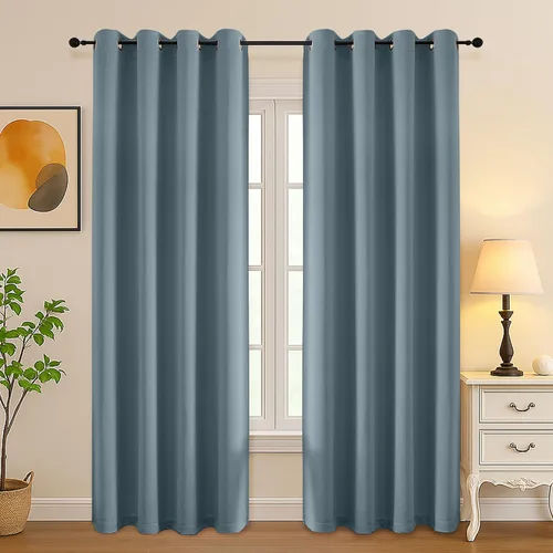 Vista 163 de Simplebrand Juego de 2 paneles de cenefa aguamarina para ventana de cocina de 14 pulgadas de largo, cortinas de oscurecimiento de habitación