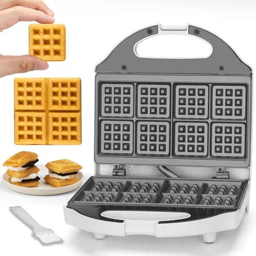 Vista 8 de SugarWhisk - Mini máquina doble para hacer panqueques, máquina eléctrica para hacer arepas, plancha para panqueques, ideal para panqueques