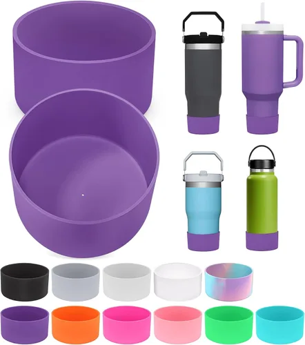 Vista 18 de PICcircuit 2 piezas para Stanley Boot, fondo de silicona para Quencher Adventure 40oz 30oz botella IceFlow 20oz 30oz y para vaso Hydroflask 12-24oz