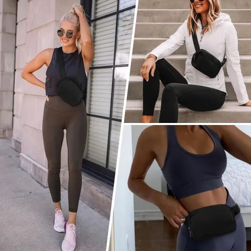 Vista 6 de Riñonera para mujer correa ajustable riñonera Dupes Herschel Riñonera LuLu para mujer bolsos cruzados de limón para mujeres y hombres impermeable
