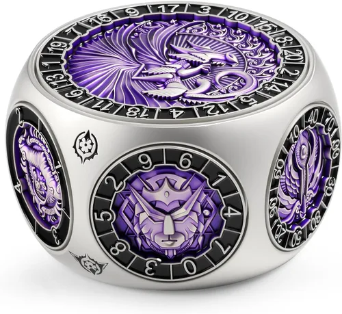 Vista 9 de DNDND Dados Giratorios 8 en 1 con Doble D20 – Juego de Dados Hexagonales de Metal con Temática de Monstruos D&D para TTRPG Dungeons and Dragons Latón