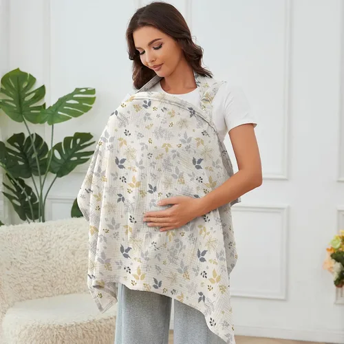 Vista 16 de Funda de lactancia para bebé con aro rígido, transpirable y suave 100% muselina de algodón, delantal para lactancia y extracción de leche del bebé