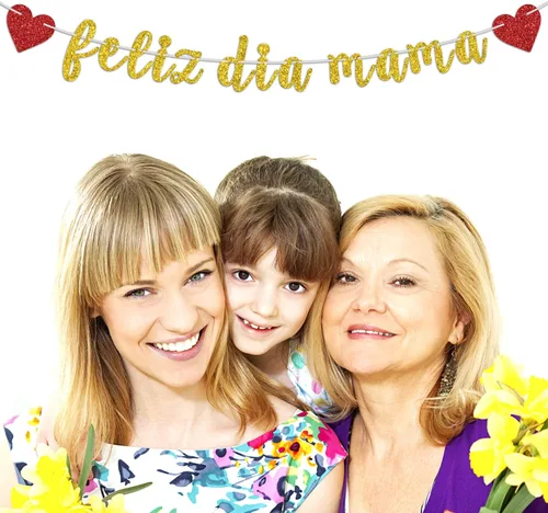 Vista 2 de Cartel de Feliz Dia Mama, Feliz Dia De La Madre, Best Mom Ever, I Love You Mom, suministros de decoración de fiesta para el día de la madre