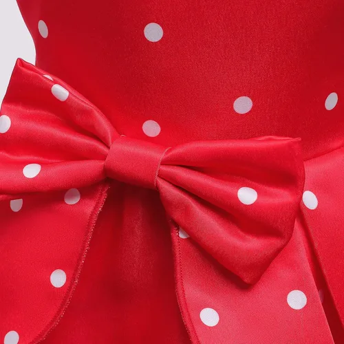 Vista 6 de Elegante vestido de lunares para niñas, para iglesia, vacaciones, concursos, cumpleaños, fiesta de té, vestido de fiesta de princesa vintage, 2-10