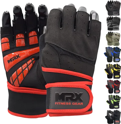Vista 25 de MRX - Guantes de levantamiento de pesas para hombres, guantes de entrenamiento para hombre, guantes de levantamiento de muñeca, guantes de gimnasio
