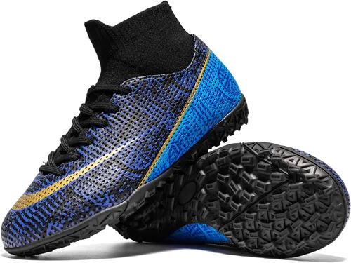 Vista 4 de oTzTTzTo Zapatos de fútbol de césped para niños y niñas, zapatos de fútbol sin cordones