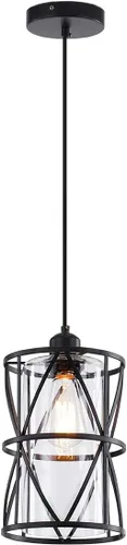 Vista 9 de Lámpara cilíndrica para colgar, Negro