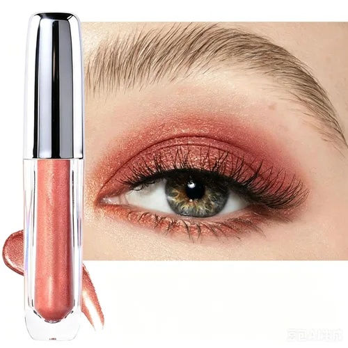 Vista 10 de Sombra de ojos líquida de una sola sombra, maquillaje líquido de ojos mate y brillante, larga duración, impermeable, a prueba de manchas, alto 01#