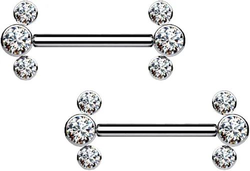 Vista 8 de Pierced Owl - Piercing de titanio implantado de grado 14 G G23 sin rosca con triple bisel y puntas de cristal CZ, se venden por par