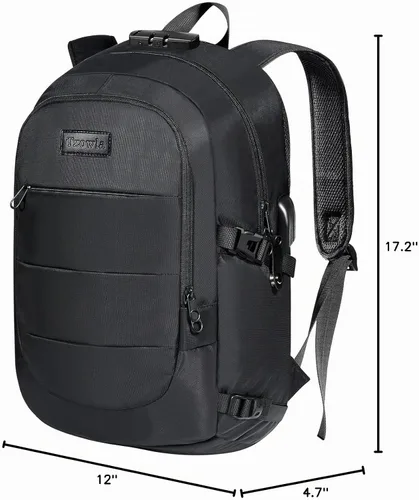 Vista 8 de Tzowla Mochila antirrobo de 35 litros con puerto de carga USB para portátil