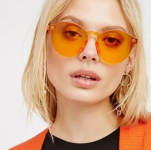 Vista 2 de FEISEDY Gafas de sol con montura transparente redonda con lentes transparentes B1895