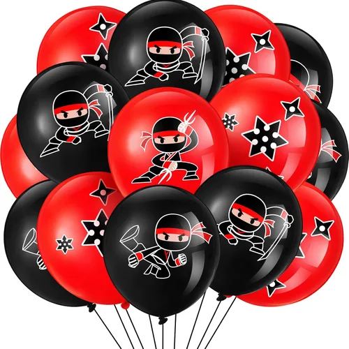 Vista 7 de Deekin - 60 globos ninja para decoraciones de fiesta de cumpleaños Multicolor