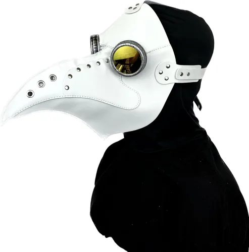 Vista 15 de Máscara de médico de la peste steampunk máscara de nariz larga para disfraz de Halloween, fiesta de cosplay