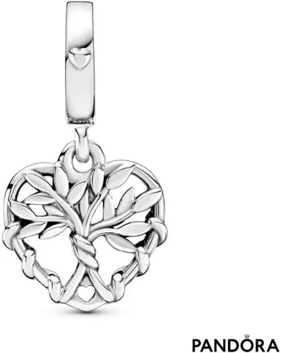 Vista 2 de PANDORA Dije colgante de árbol familiar de corazón Metal Circonita cúbica