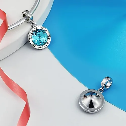 Vista 4 de AMATOLOVE Dijes de piedra natal de enero a diciembre para pulseras de feliz cumpleaños para mujeres y niñas, regalos de circonita cúbica bonita