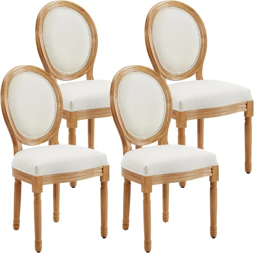 Vista 31 de Juego de 2 sillas de comedor de ratán, sillas de comedor de estilo francés rústico de mediados de siglo, sillas de comedor de acento estilo granja