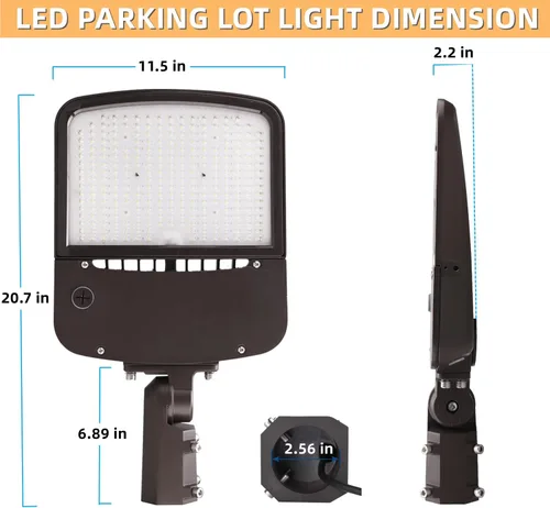 Vista 8 de Luz de estacionamiento LED al aire libre de 200 W con accesorio deslizante, 5000K luz diurna 28000LM 750W HPS/HID equivalente, UL comercial LED