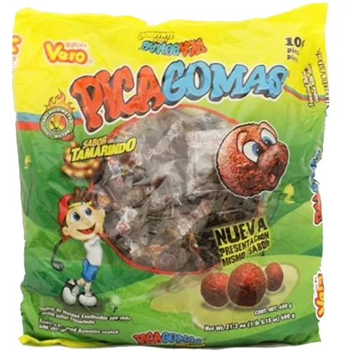 Vista 4 de Vero Pica Fresa, Mango, Sandia & Tamarindo Flavors Chili Gummy Mexican Candy