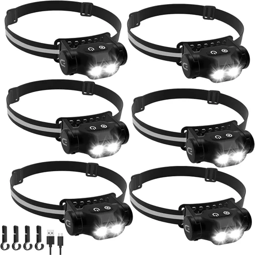 Vista 11 de Linterna frontal magnética recargable de alto lúmenes para camping, senderismo, espeleología, pesca, sensor de movimiento, impermeable, resistente a