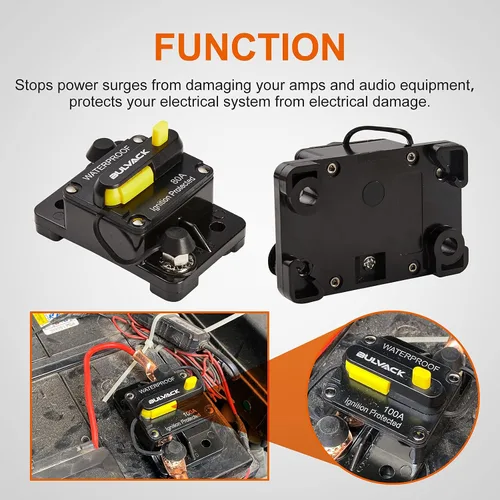 Vista 8 de Disyuntor de 30 amperios con reinicio manual para motores marinos de arrastre de automóvil, barco, ATV, protección de potencia manual para fusibles