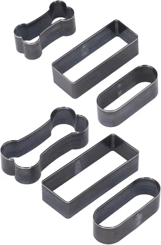 Vista 6 de Troquel de corte de cuero, 6 troqueles de corte de cuero, herramienta de corte hueco, forma de hueso ovalado rectangular con almacenamiento, álbumes