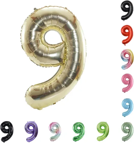 Vista 51 de Globo grande de helio con números 0-9 de 40 pulgadas para cumpleaños, bodas y fiestas (rojo, 9)