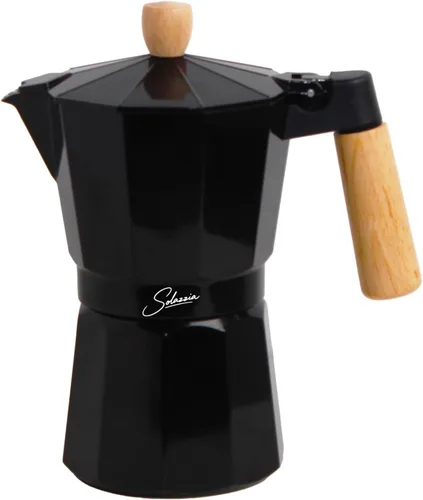 Vista 8 de Cafetera de café expreso italiano para estufa de 3 tazas, cafetera cubana, olla Greca Mocha (básica, 5 oz/5.1 fl oz)