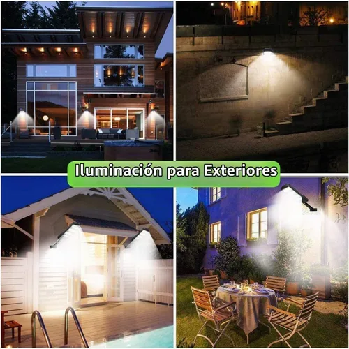 Vista 8 de SyouHome Paquete de 4 luces solares para exteriores, sensor de movimiento con control remoto, 3 modos, 2000 lm, 213 LED, luces solares