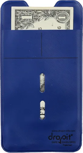 Vista 15 de UBICON 10 sobres azules reutilizables Dropit Safe para depositar monedas y dinero, tamaño 10, azul Secure Cash Handling Heavy-Duty Vinyl