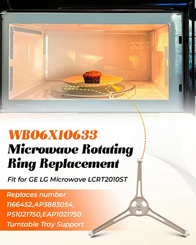 Vista 2 de WB06X10633 - Bandeja giratoria para microondas, repuesto para GE Microondas, reemplaza AP3883054 PS1021750 EAP1021750 1166452