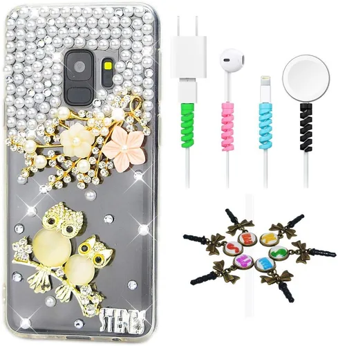 Vista 9 de Sparkle Funda compatible con Samsung Galaxy J2 Prime – Elegante funda 3D hecha a mano con diseño de estrella de mar y paloma de mar y paloma