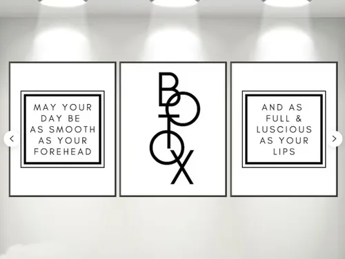 Vista 5 de JESC Bo-tox & Fil-lers - Lienzo de 3 piezas de lienzo para hacer que tu día sea tan suave como tu frente, póster de arte de pared, pintura artística
