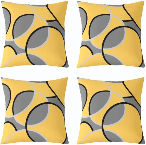 Vista 67 de Juego de 2 fundas de almohada abstractas de 16 x 16 pulgadas para niños, niñas, adolescentes, decoración de dormitorio, moderna a rayas, decoración
