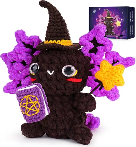 Vista 9 de Crochetta Kit de ganchillo para principiantes con tutoriales en video paso a paso, aprende a tejer para adultos y niños, suministros de manualidades