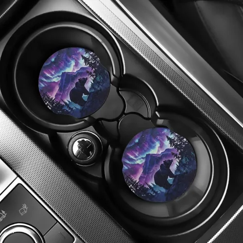 Vista 37 de AFPANQZ 250 Years Print Car Coasters for Cup Holders Absorbent Car Accessories 2.8" Car Cup Holder for Women 2 Pack